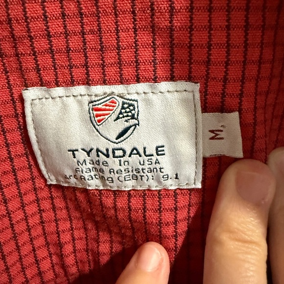 Tyndale Red Button Down Shirt with Durable Cotton Fabric Very very good cond! - Picture 3 of 6